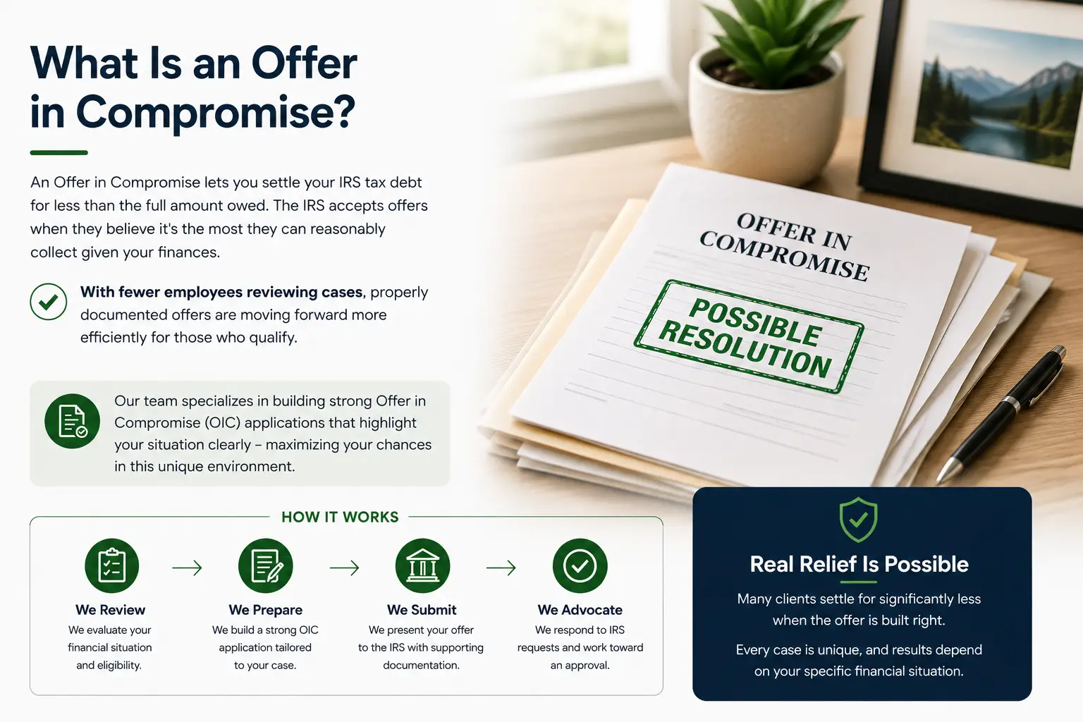 What is an offer in compromise